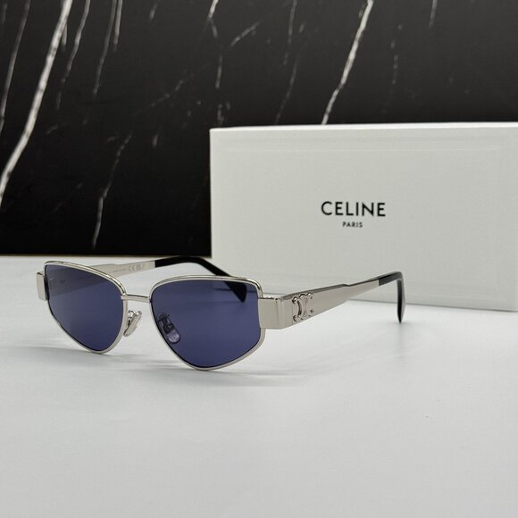 NEW CELINE CL40293U 16V SILVER BLUE WOMEN SUNGLASSES CELINE - Picture 2 of 11